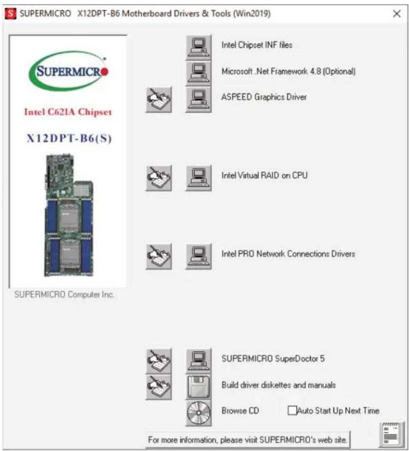 Supermicro SuperServer SYS-620BT-DNTR - Driver Installation - 1