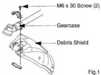 M6 x 30 Screw (2) Gearcase Debris Shield Fig.1