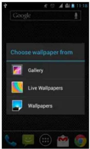 GSmart Rio R1 - Setting the wallpaper - 1