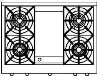Capital CGRT366-L - CAUTION: Proper equipment and adequate manpower must be used in moving the range to avoid damage to the unit or the floor. The unit is heavy and rests on stainless steel legs. - 5