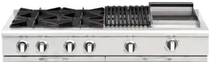 Capital CGRT366-L - CAUTION: Proper equipment and adequate manpower must be used in moving the range to avoid damage to the unit or the floor. The unit is heavy and rests on stainless steel legs. - 7