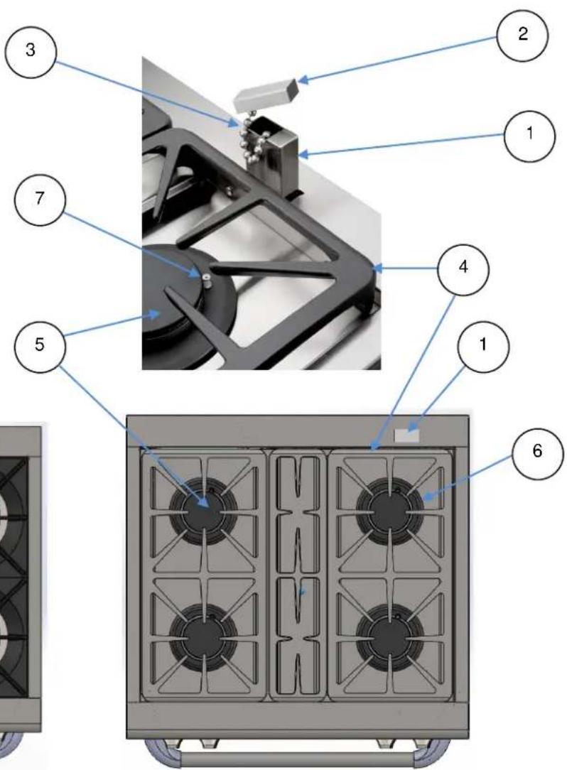 Capital COB362B2-L - RANGE TOP COMPONENTS - 1