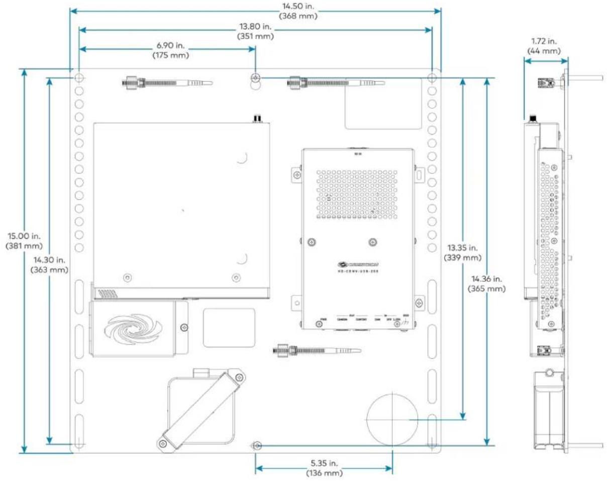 Crestron UC-MM30-Z - UC Engine Bracket Assembly Dimension Drawing - 2