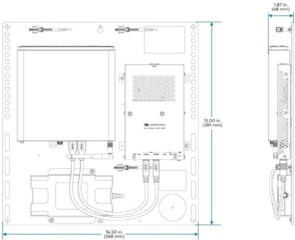 Crestron UC-MM30-Z - UC Engine Bracket Assembly Dimension Drawing - 3