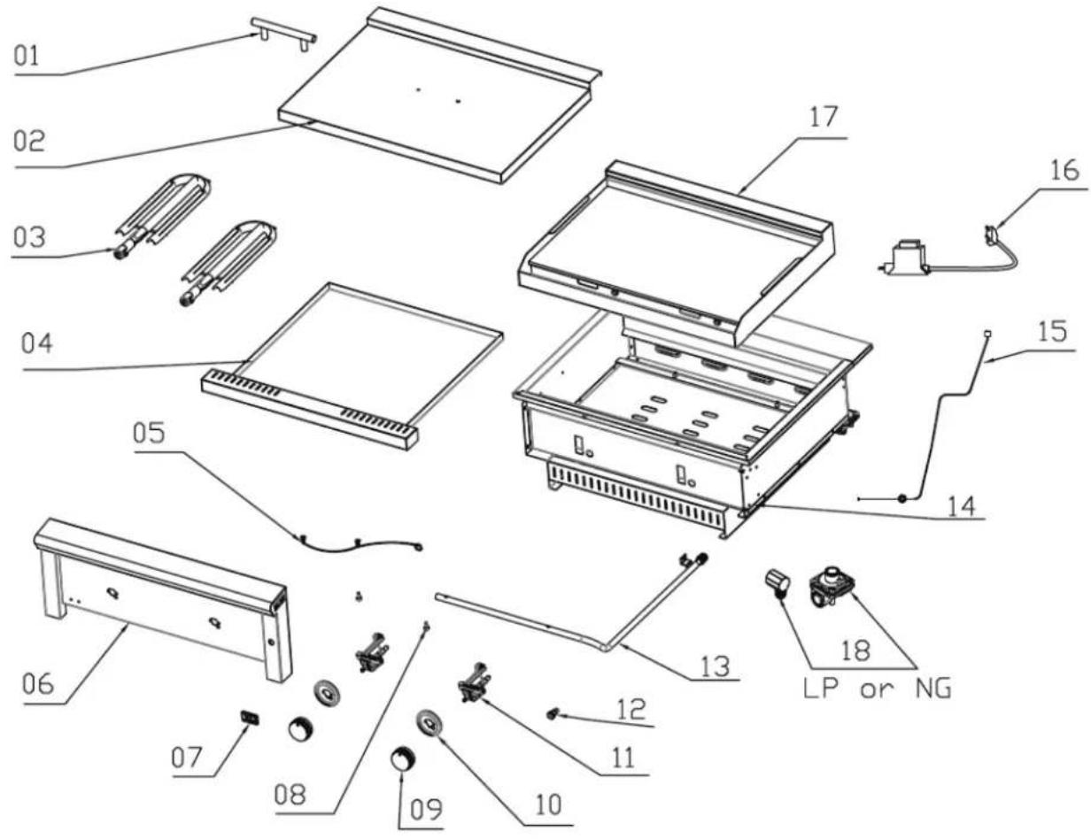 XO XOGRIDDLE30L - HOW TO OBTAIN PARTS - 1