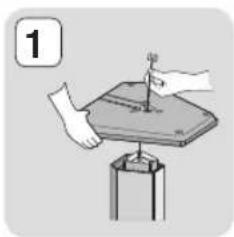 SAMSUNG HT-J7756W - Installing the Speakers on the Tallboy Stands - 1