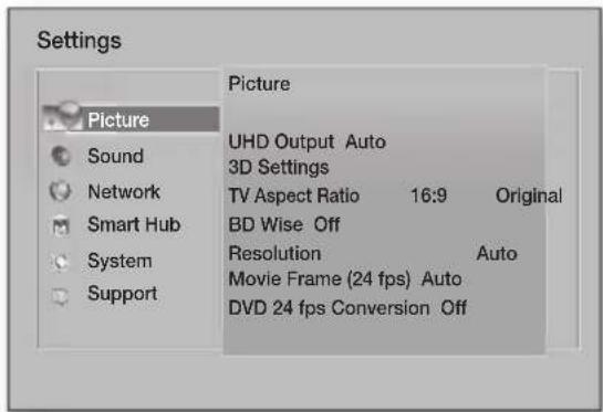 SAMSUNG HT-J7756W - Accessing the Settings Screen - 1