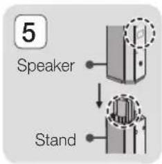 SAMSUNG HT-J7756W - Installing the Speakers on the Tallboy Stands - 5