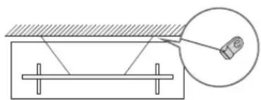 Diagram showing a beam supported by a support structure with a magnified inset of a device (no text or symbols)
