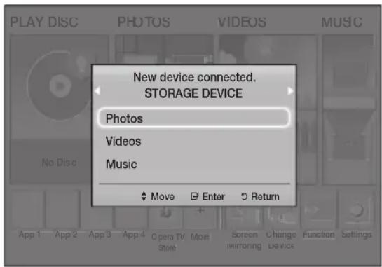 SAMSUNG HT-J5556K - Method 1 : If you connect a USB device while the product is turned on - 1
