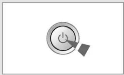 Simple icon of a power button with a triangular pointer (no text or symbols)