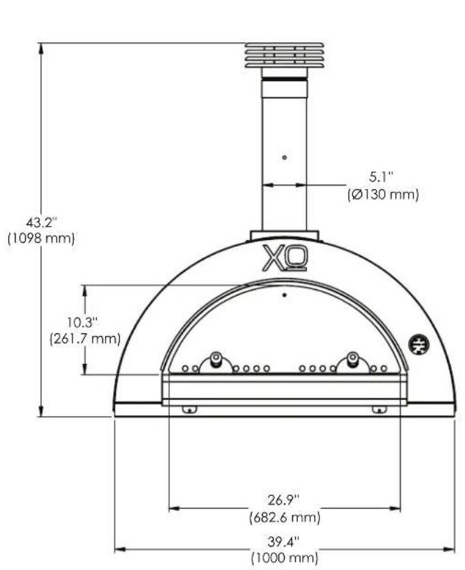 XO XOPIZZACART1 - NEVER BURN CHARCOAL, COAL, ARTIFICIAL LOGS, STARTER/LIGHTER FLUID, KEROSENE, OILS, GASOLINE OR ANY OTHER ACCELERANTS. - 1