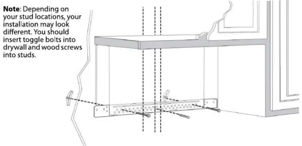 XO XOOTR30BS - Step 4: Option C - Attach the mounting plate to the wall - 1