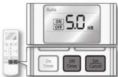 SAMSUNG AQ09CAX - Preset time of On Timer is shorter than Off Timer - 1