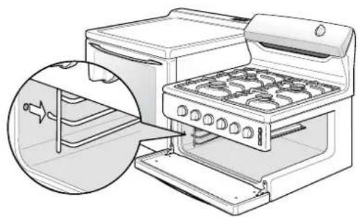 WESTINGHOUSE GEK1235LWLPG - Removing the grill dish supports - 1