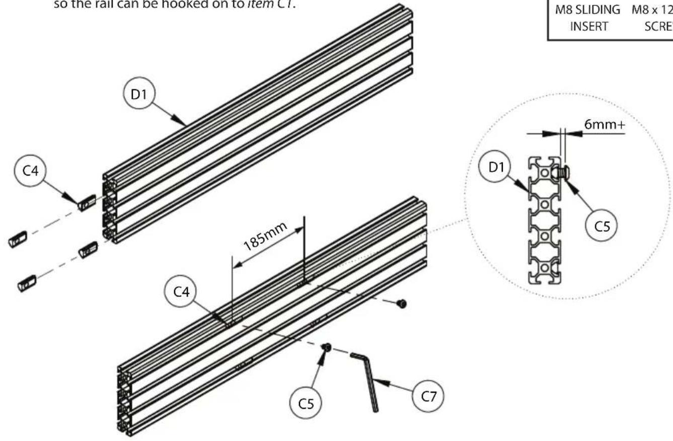 B-Tech BT8704 - HOOK RAIL ONTO MOUNTING BRACKET - 2