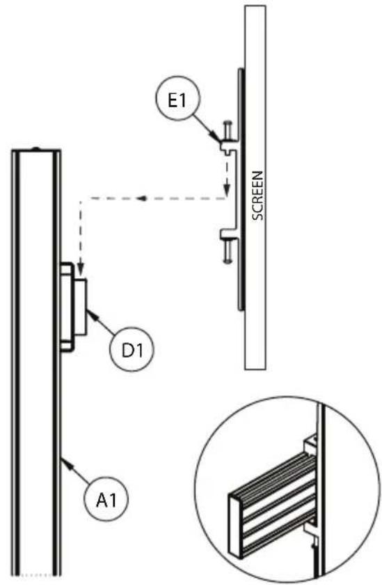 B-Tech BT8704 - HOOK SCREEN ONTO RAIL - 1