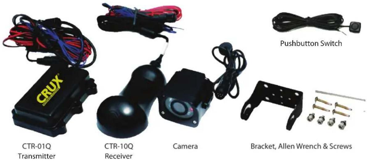 CRUX CTR-01Q Transmitter CTR-10Q Receiver Camera Pushbutton Switch Bracket, Allen Wrench & Screws