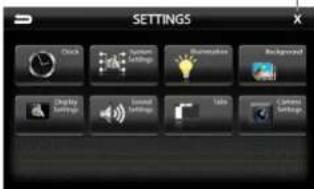 SETTINGS Clock Spearman Settings Blurredness Background Display Settings Signal Settings Table Camera Settings