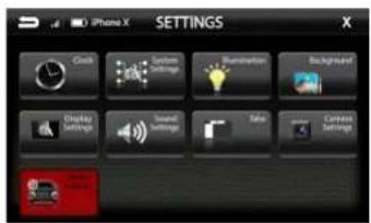 iPhone X SETTINGS Clock System Settings Reflection Background* Display Settings Signal Settings Take Current Settings