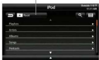 iPod Outside 110 F $1:11 AM Playlists Artists Albums Songs Podcasts