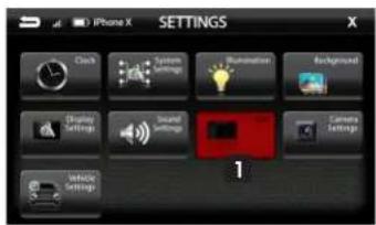 iPhone X SETTINGS Clock System Settings Illumination Background Display Settings Control Settings Camera Settings Vehicle Settings 1