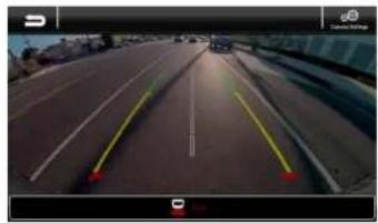 Street photo with visible road markings and vehicle detection overlays