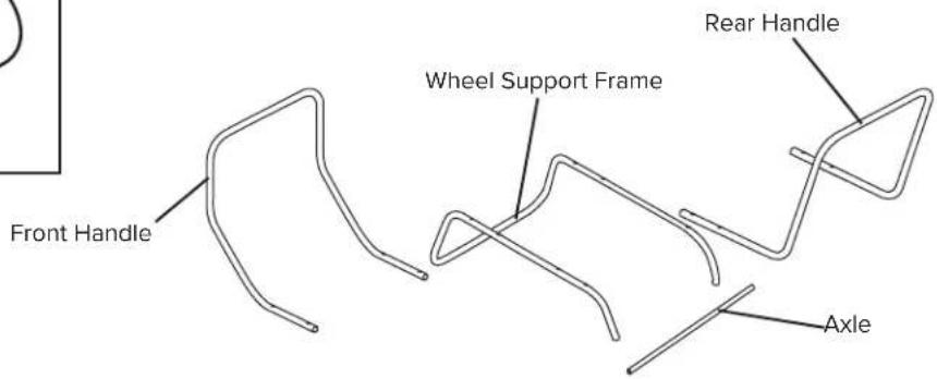 Front Handle Wheel Support Frame Rear Handle Axle
