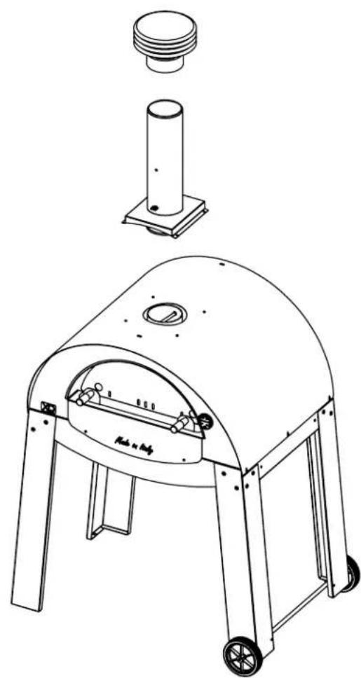 XO XOPIZZA2FS - ATTACH THE CHIMNEY - 1