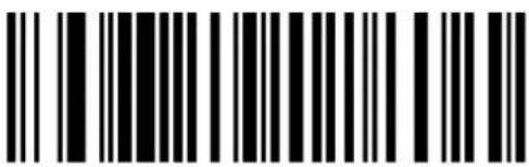 Black and white barcode image with vertical lines and a central dot