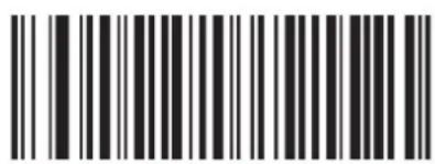 Black and white barcode image with vertical lines and a central dot