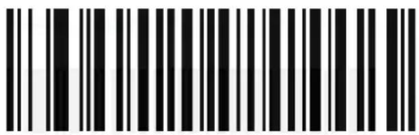 Black and white barcode image with vertical lines on both sides