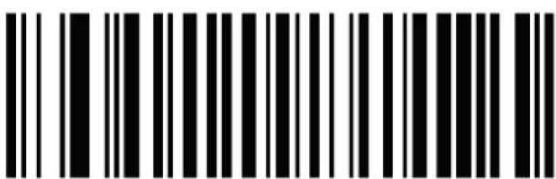 Black and white barcode image with vertical lines and a central dot