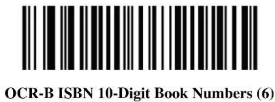 OCR-B ISBN 10-Digit Book Numbers (6)