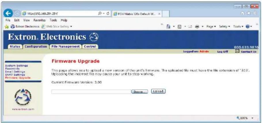 Extron FOX Matrix 320x - Firmware Upgrade Page - 1