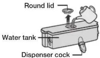 SAMSUNG RT47H567ESL - Lift up and pull out the water tank. - 2