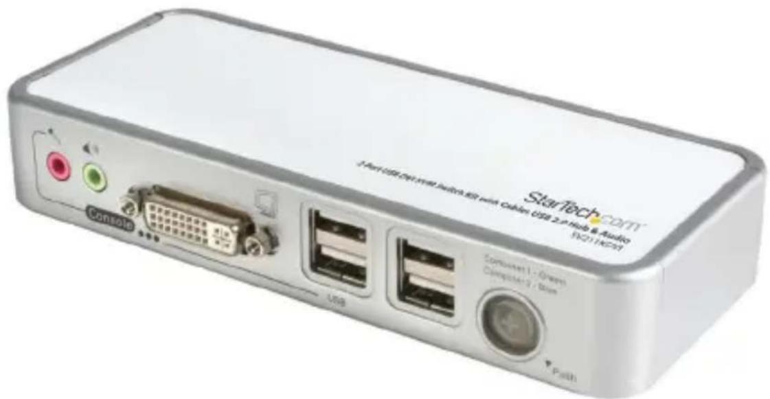 StarTech.com SV211KDVIGB - 2-Port Compact USB/DVI KVM with Cables - 1