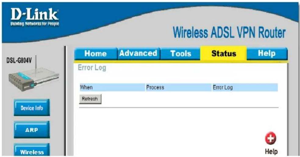 D-LINK DSL-G804V - Error Log - 1