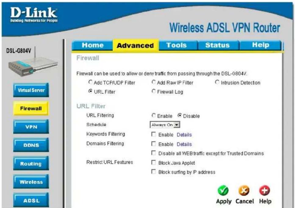 D-LINK DSL-G804V - URL Filter - 1