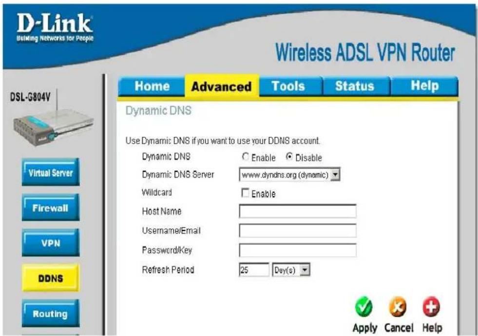 D-LINK DSL-G804V - DDNS (Dynamic DNS) - 1