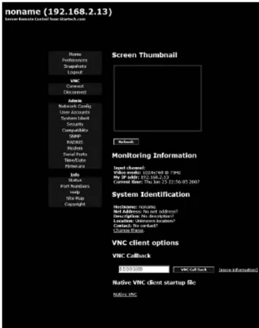 StarTech.com CABCONS1716I - Main Menu selections - 1