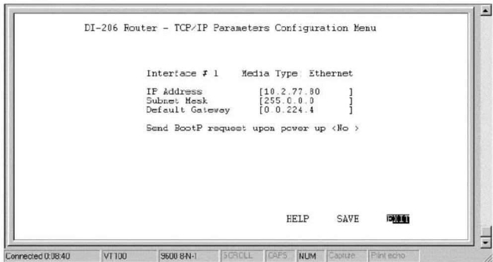 D-LINK DI-206 - TCP/IP Parameters Configuration - 1