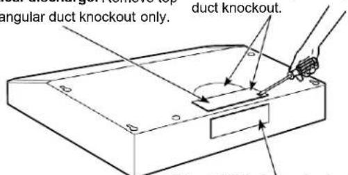 Summit HC24BB - REMOVE DUCT KNOCKOUT(S) FOR VENTED INSTALLATION - 1