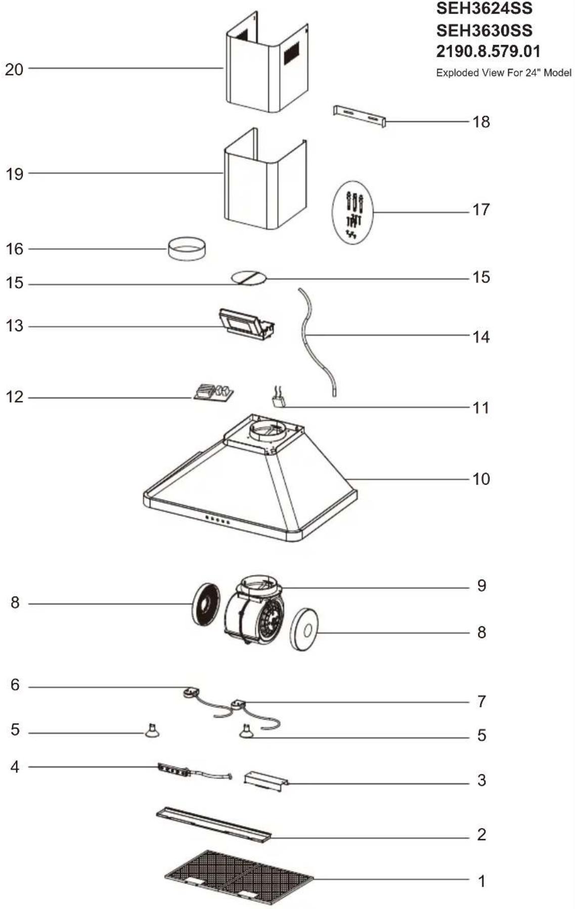 Summit SEH3630SS - EXPLODED VIEW - 1