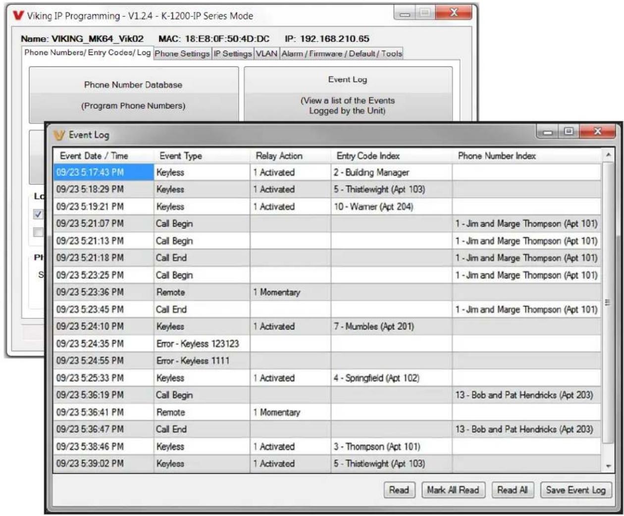 VIKING K-1275-IP-EWP - Event Log - 1