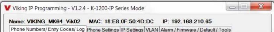 VIKING K-1275-IP-EWP - Entry Code Database - 1