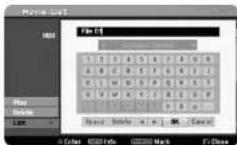 LG RH399M - Naming a file or folder on the HDD - 2