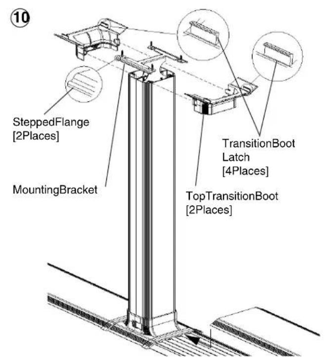 10 SteppedFlange [2Places] MountingBracket TransitionBoot Latch [4Places] TopTransitionBoot [2Places]