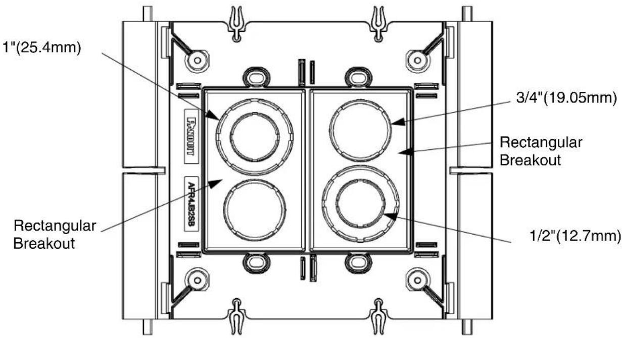1"(25.4mm) 3/4"(19.05mm) Rectangular Breakout 1/2"(12.7mm) Rectangular Breakout 1" AFL8688 AFL8688