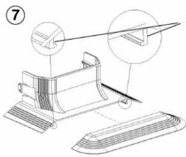 Technical diagram of a mechanical device with labeled components and cross-sectional views